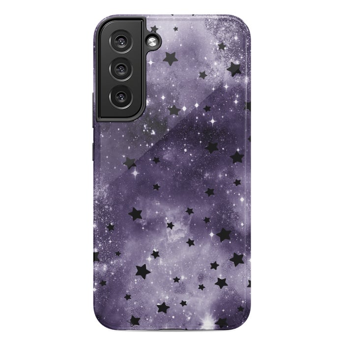 Galaxy S22 plus StrongFit Dark purple starry galaxy - celestial pattern by Oana 