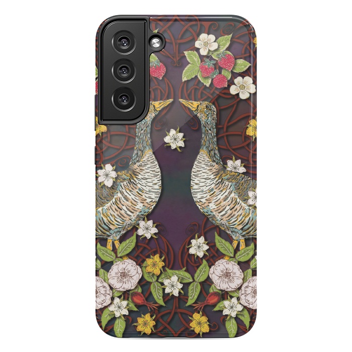 Galaxy S22 plus StrongFit Summer Strawberry Geese by Lotti Brown