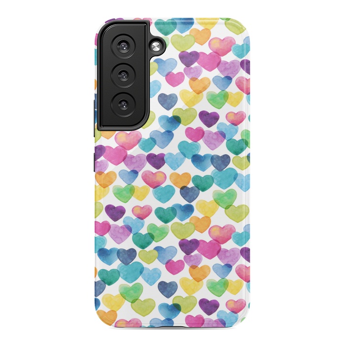 Galaxy S22 StrongFit Scattered Love Hearts by gingerlique
