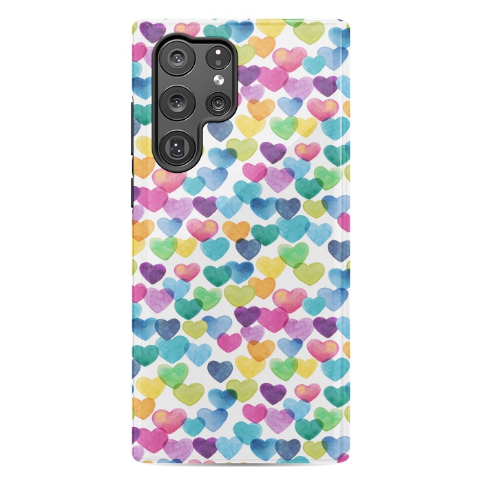 Galaxy S22 Ultra StrongFit Scattered Love Hearts by gingerlique