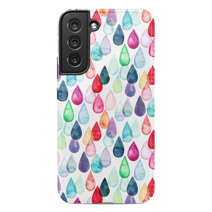 Galaxy S22 plus StrongFit Watercolour Rainbow Drops by Tangerine-Tane