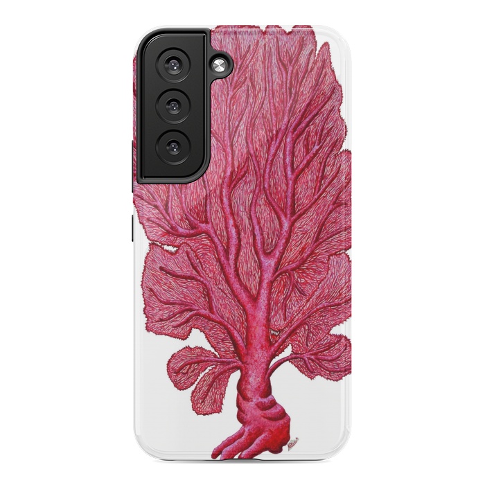 Galaxy S22 StrongFit Pink Red Coral Gorgona by Chloe Yzoard