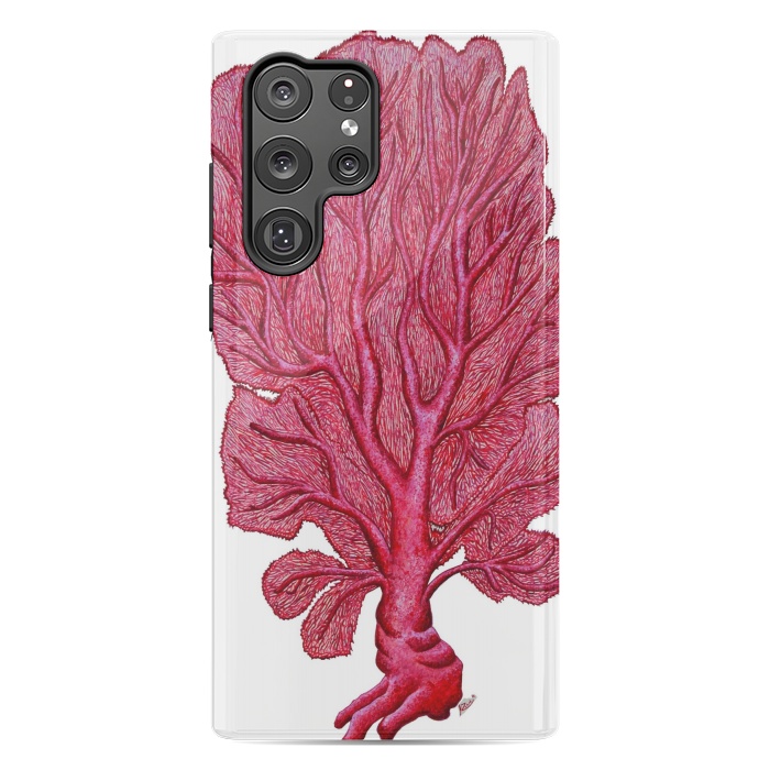 Galaxy S22 Ultra StrongFit Pink Red Coral Gorgona by Chloe Yzoard