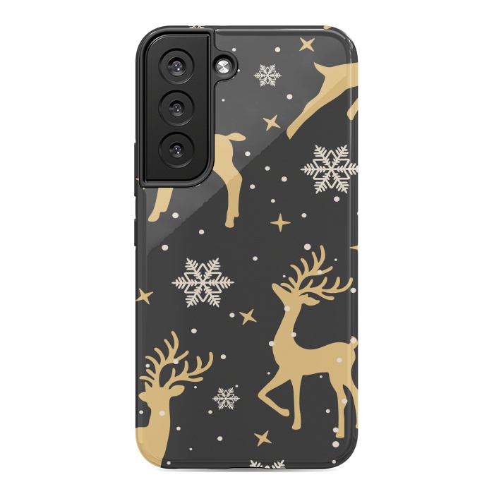 Galaxy S22 StrongFit gold deers xmas  by haroulita