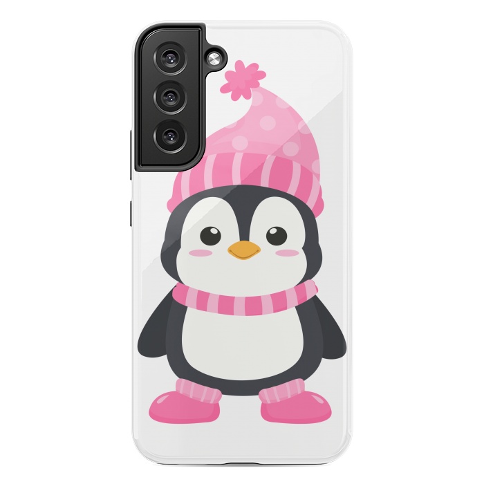 Galaxy S22 plus StrongFit cute pink penguin  by haroulita
