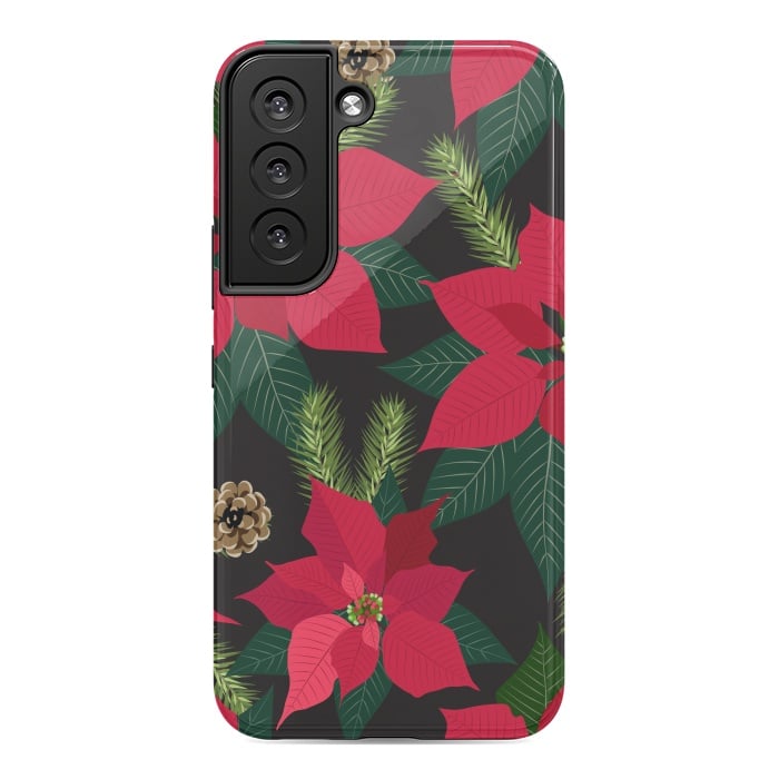 Galaxy S22 StrongFit Christmas poinsetta flowers by haroulita