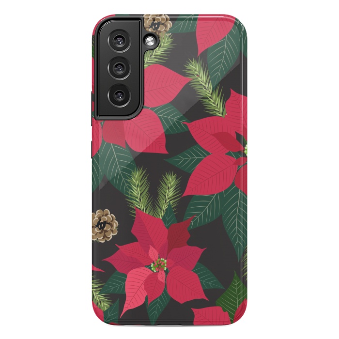 Galaxy S22 plus StrongFit Christmas poinsetta flowers by haroulita