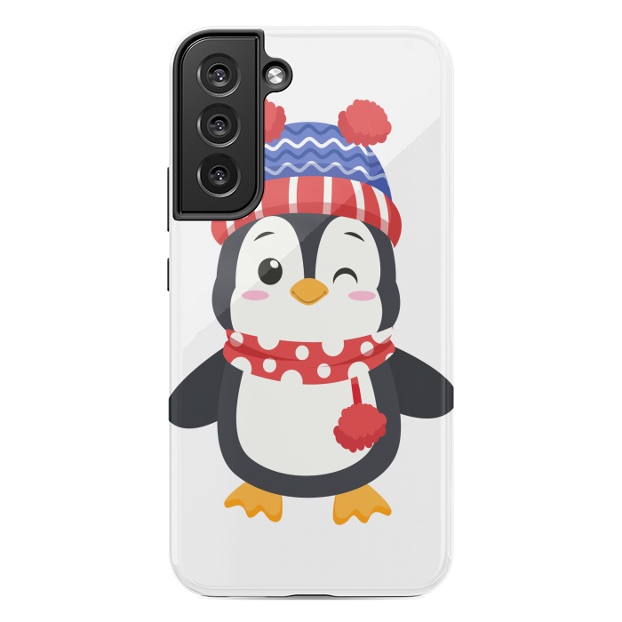 Galaxy S22 plus StrongFit adorable penguin with winter clothes by haroulita
