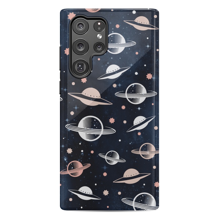 Galaxy S22 Ultra StrongFit Planets and stars - space pattern - celestial pattern on navy by Oana 
