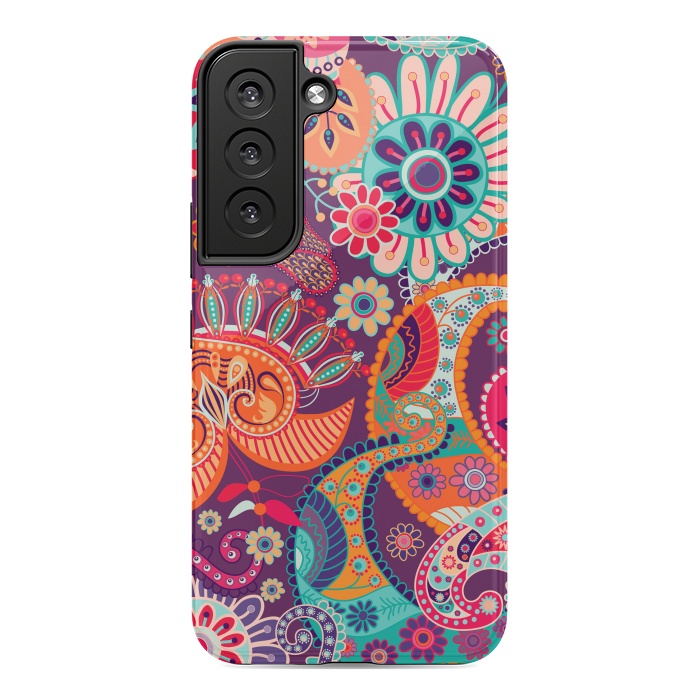 Galaxy S22 StrongFit Figure in bright flowers by ArtsCase