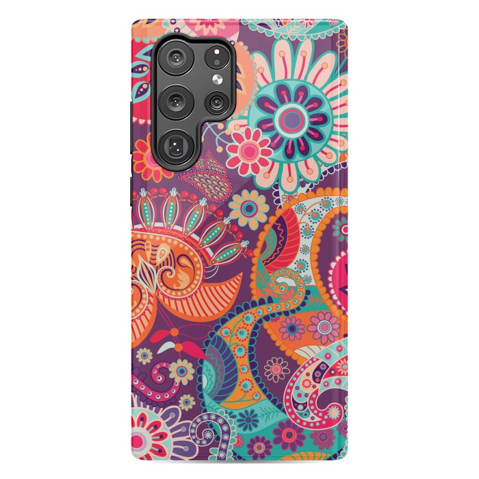 Galaxy S22 Ultra StrongFit Figure in bright flowers by ArtsCase