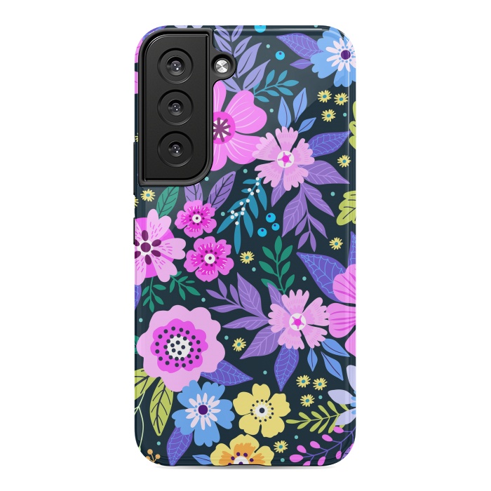 Galaxy S22 StrongFit Pink Multicolor WildFlowers at Best by ArtsCase