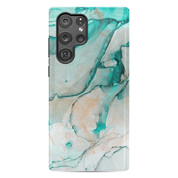 Galaxy S22 Ultra StrongFit Tropical Green Marble by ArtsCase