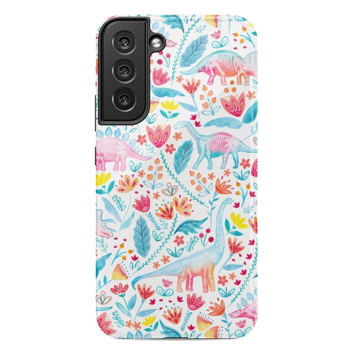 Galaxy S22 plus StrongFit Dinosaur Delight on White by gingerlique