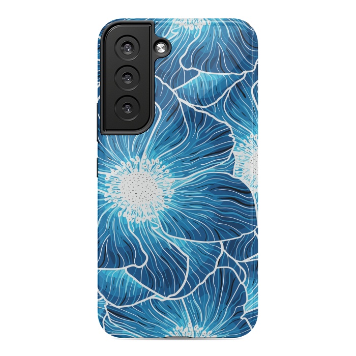 Galaxy S22 StrongFit Blue Anemones Wildflower G605 by Medusa GraphicArt