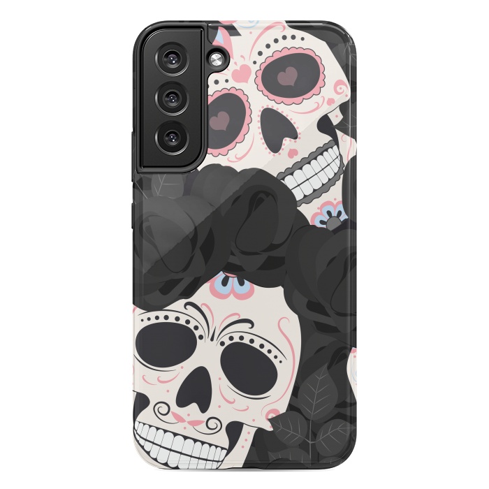 Galaxy S22 plus StrongFit black white sugar skull by haroulita