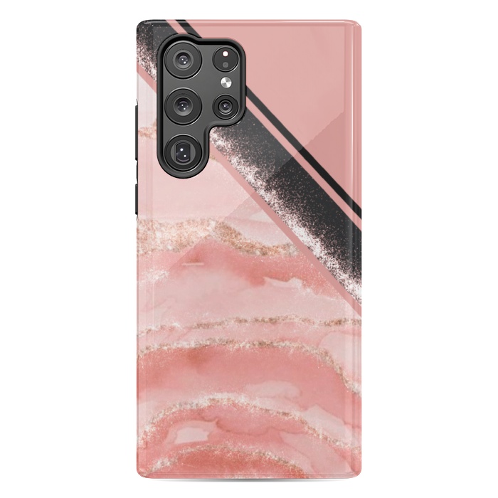 Galaxy S22 Ultra StrongFit Pink glittery marble by CAS