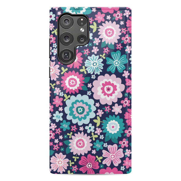 Galaxy S22 Ultra StrongFit Cute pattern in colorful flower  by ArtsCase
