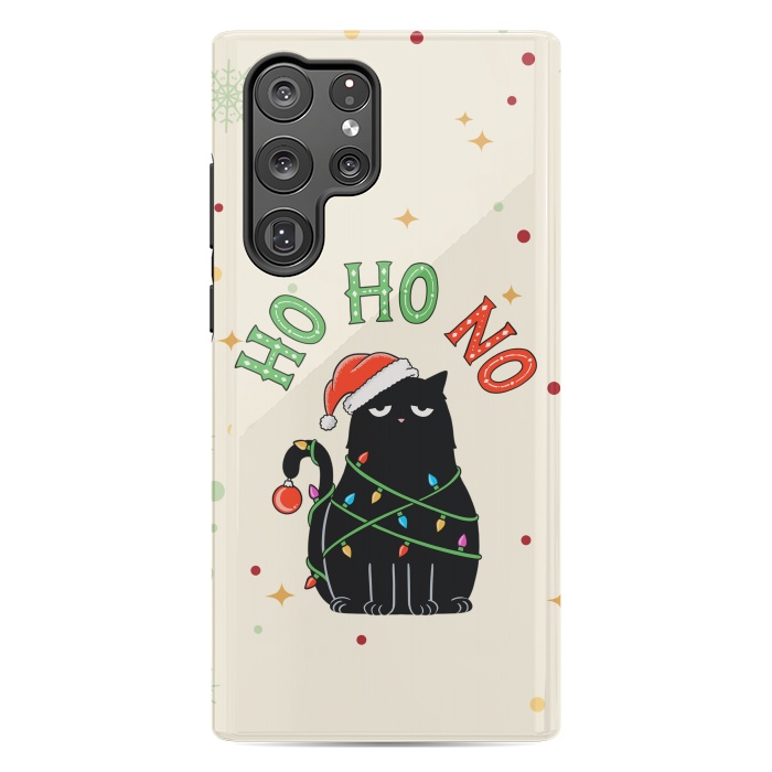 Galaxy S22 Ultra StrongFit Cat and Christmas NO by Coffee Man