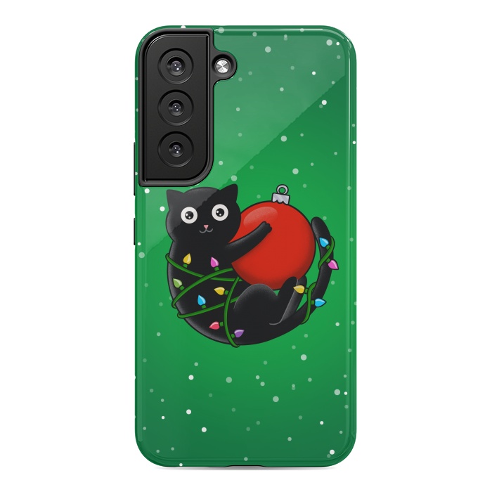 Galaxy S22 StrongFit Cat and christmas by Coffee Man
