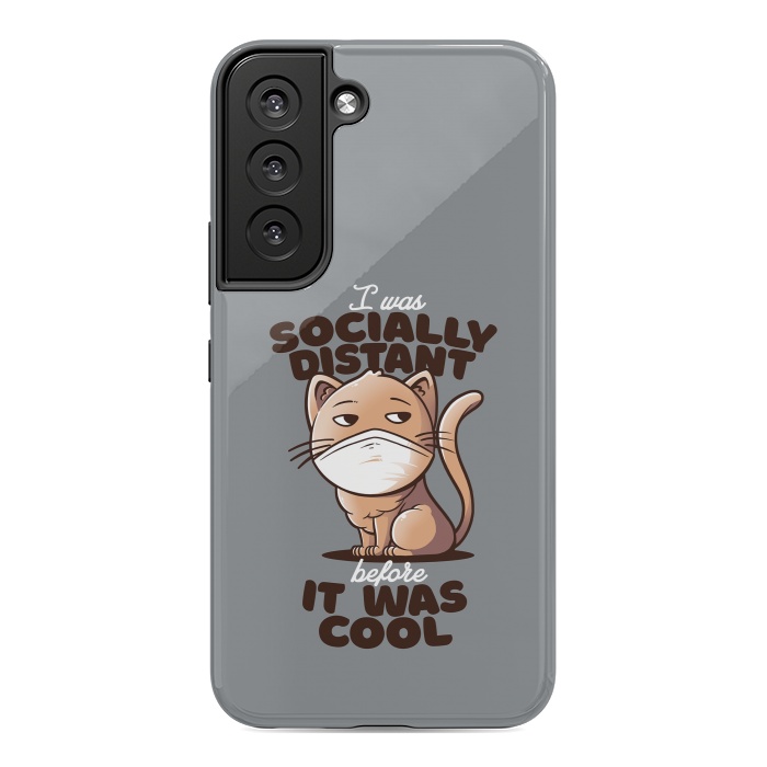 Galaxy S22 StrongFit Socially Distant Cat by eduely