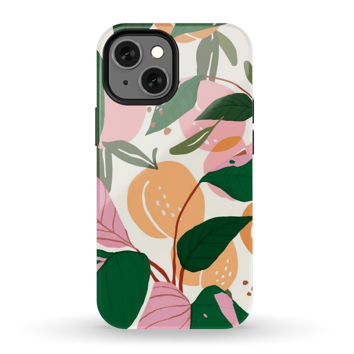 iPhone 13 mini StrongFit The Peach Garden by Uma Prabhakar Gokhale