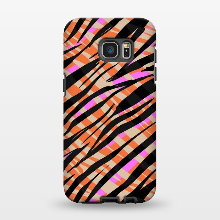 Galaxy S7 EDGE StrongFit Tiger skin by Laura Grant