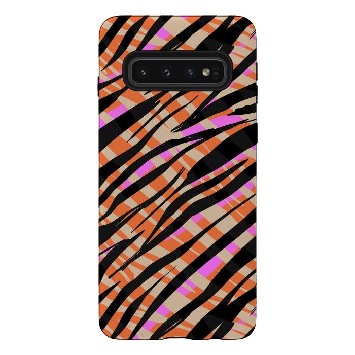 Galaxy S10 StrongFit Tiger skin by Laura Grant
