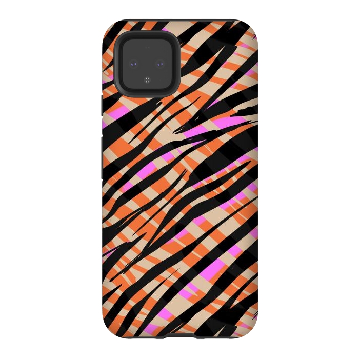 Pixel 4 StrongFit Tiger skin by Laura Grant