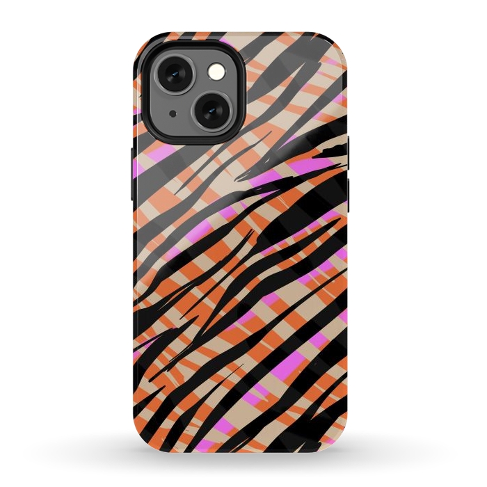 iPhone 13 mini StrongFit Tiger skin by Laura Grant