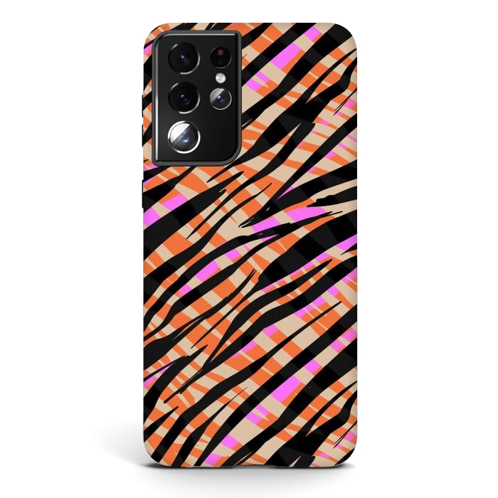 Galaxy S21 ultra StrongFit Tiger skin by Laura Grant