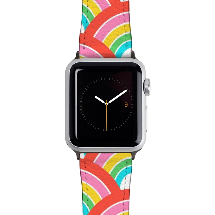 Watch 42mm / 44mm Strap PU leather Rainbows by Laura Grant
