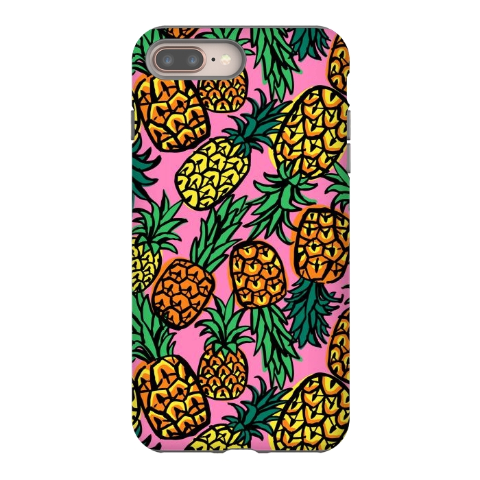 iPhone 7 plus StrongFit Tropical Pineapples by Laura Grant