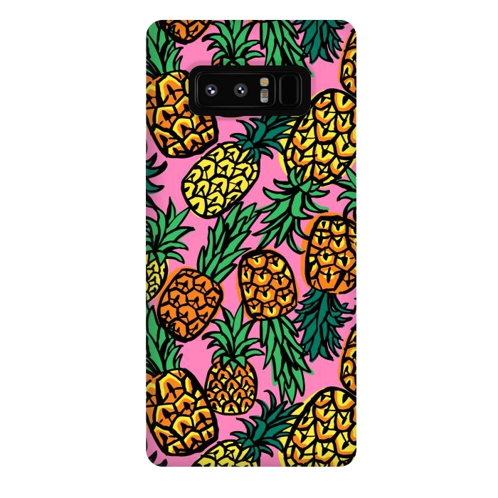 Galaxy Note 8 StrongFit Tropical Pineapples by Laura Grant