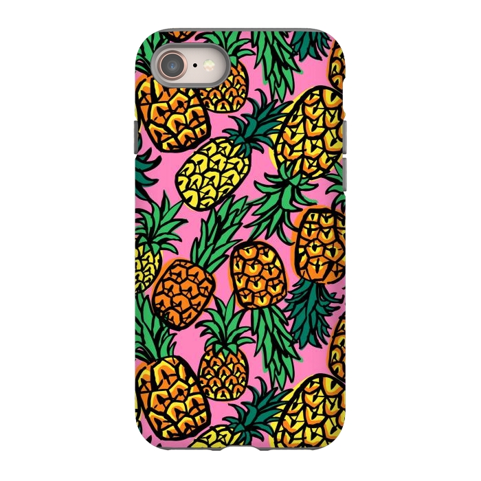 iPhone 8 StrongFit Tropical Pineapples by Laura Grant