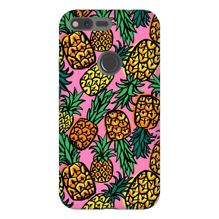 Pixel XL StrongFit Tropical Pineapples by Laura Grant