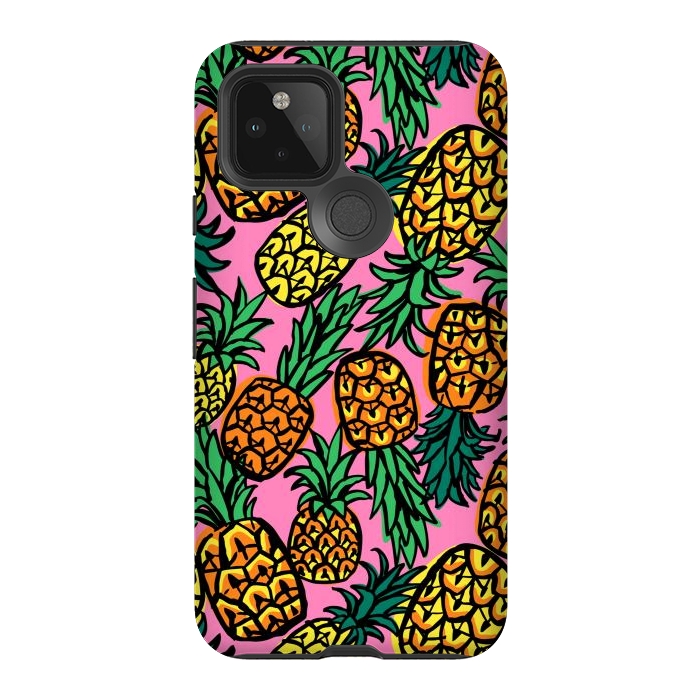 Pixel 5 StrongFit Tropical Pineapples by Laura Grant