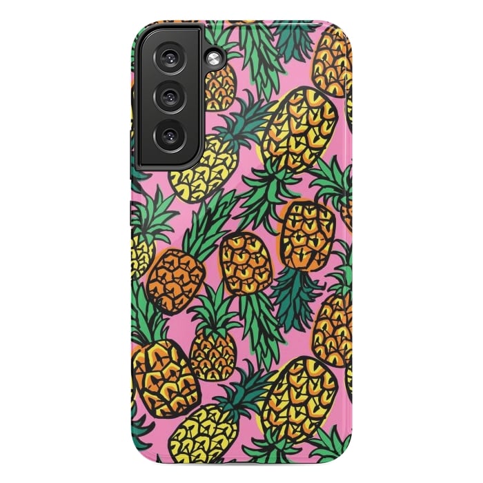 Galaxy S22 plus StrongFit Tropical Pineapples by Laura Grant