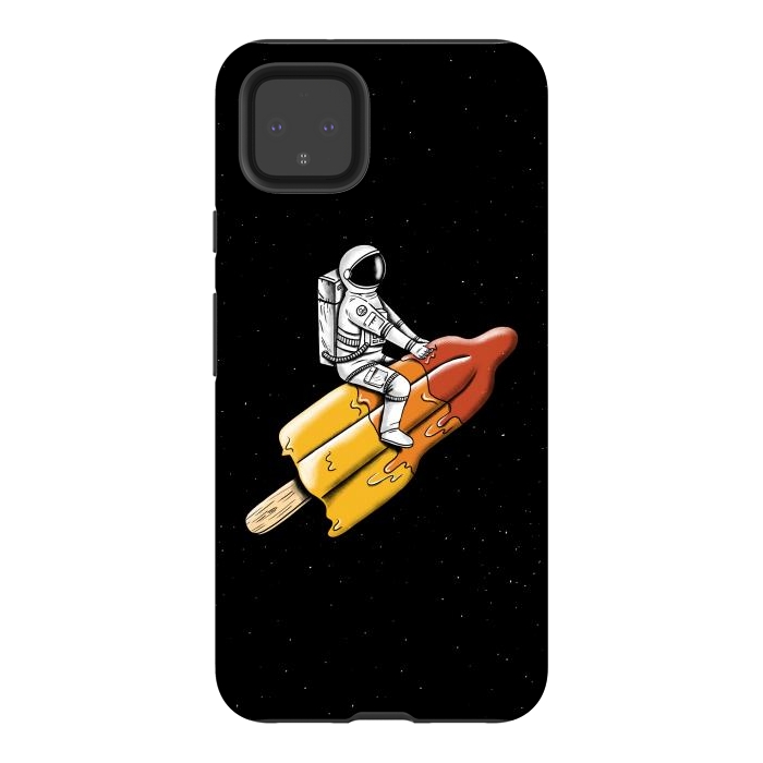 Pixel 4XL StrongFit Astronaut Melted Rocket by Coffee Man