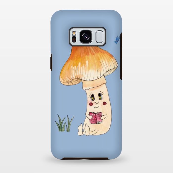 Galaxy S8 plus StrongFit Cute Watercolor Mushroom Reading 3 by ECMazur 