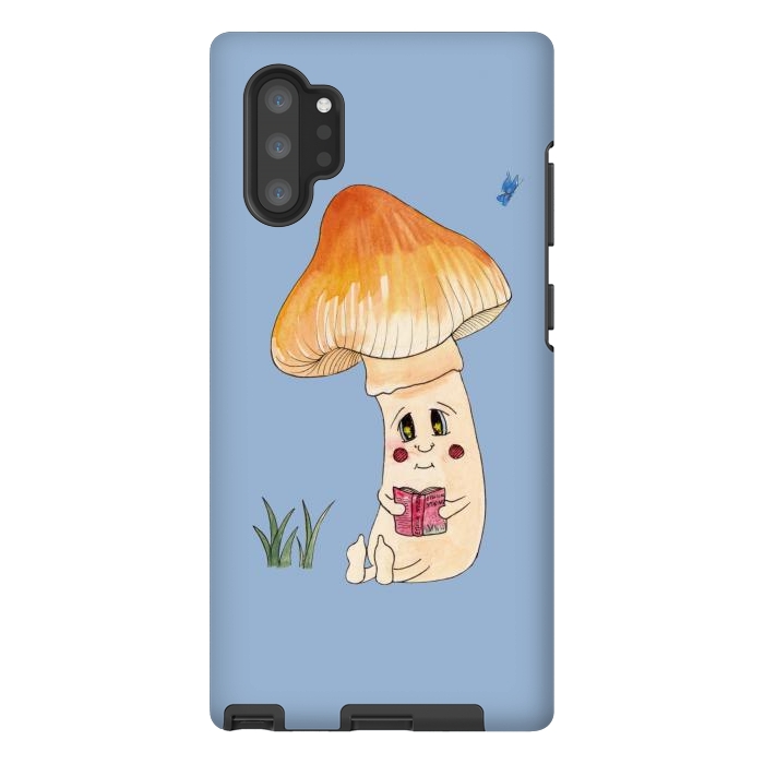 Galaxy Note 10 plus StrongFit Cute Watercolor Mushroom Reading 3 by ECMazur 