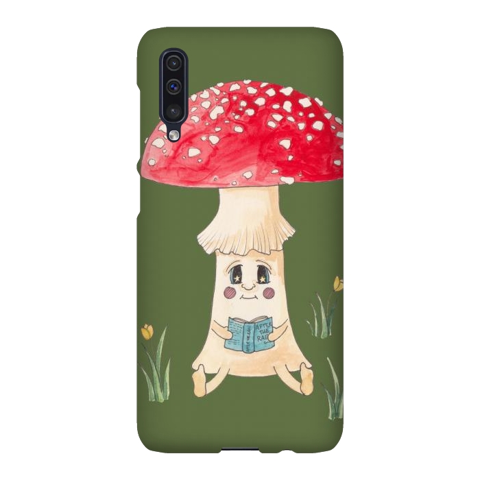 Galaxy A50 SlimFit Cute Watercolor Mushroom Reading 1 by ECMazur 