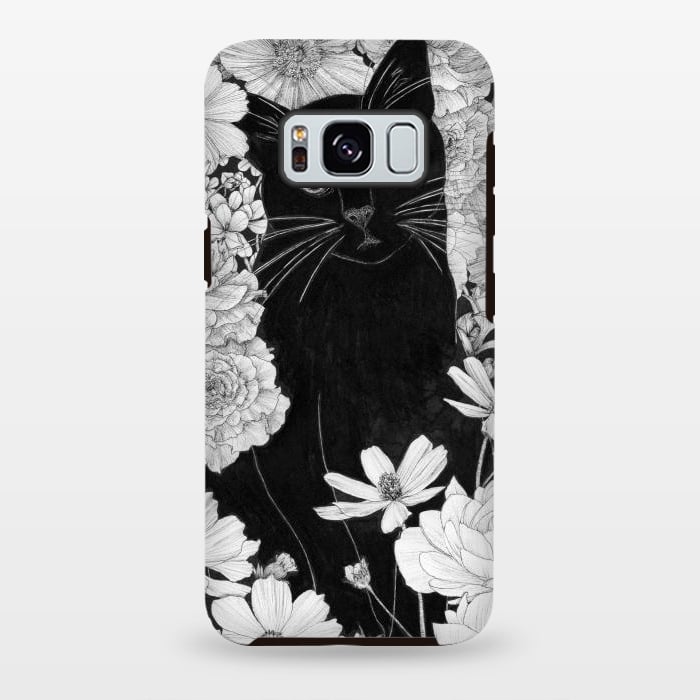 Galaxy S8 plus StrongFit Little Black Garden Cat by ECMazur 