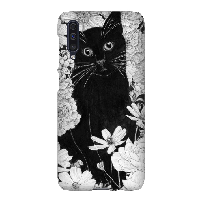 Galaxy A50 SlimFit Little Black Garden Cat por ECMazur 