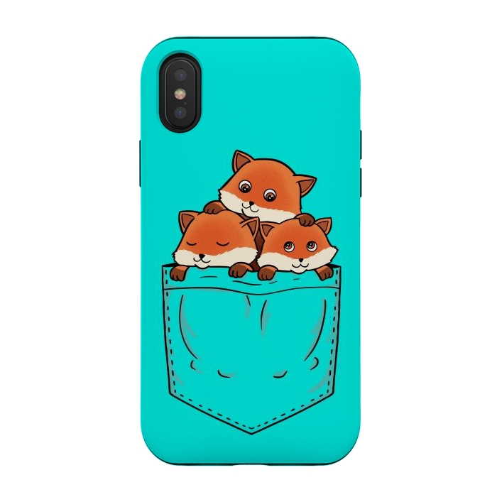 iPhone Xs / X StrongFit Fox Pocket by Coffee Man