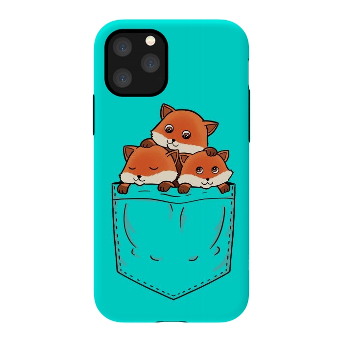 iPhone 11 Pro StrongFit Fox Pocket by Coffee Man