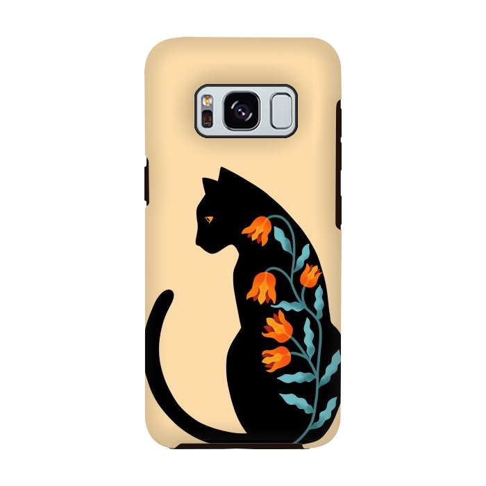 Galaxy S8 StrongFit Cat Floral by Coffee Man