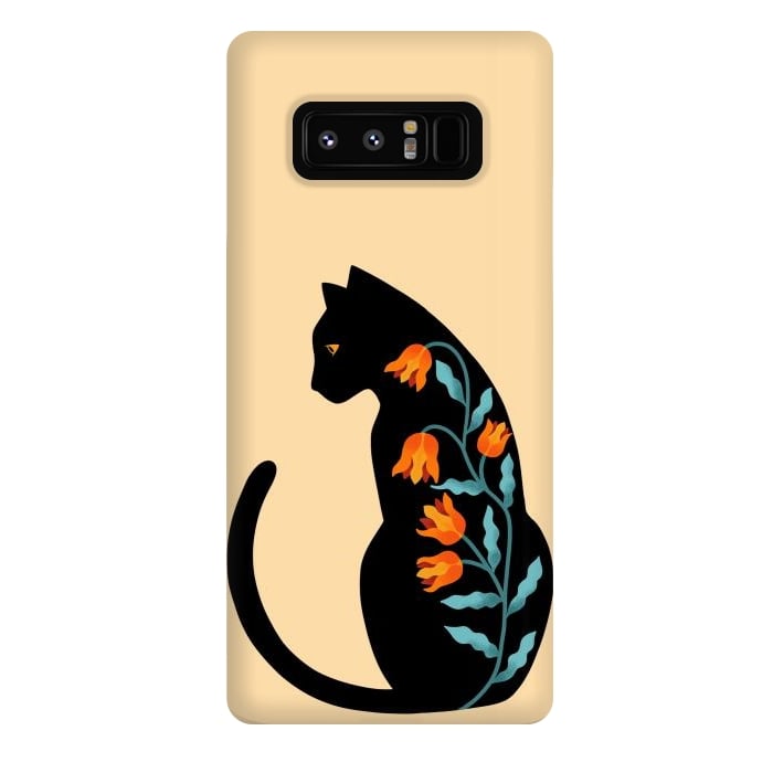 Galaxy Note 8 StrongFit Cat Floral by Coffee Man