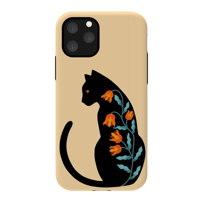 iPhone 11 Pro StrongFit Cat Floral by Coffee Man