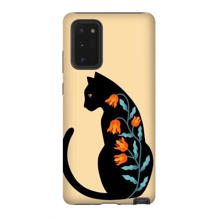 Galaxy Note 20 StrongFit Cat Floral por Coffee Man